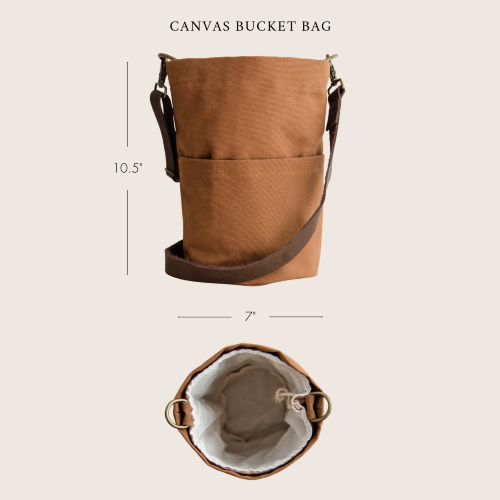 Canvas Bucket Bag by Twig & Horn