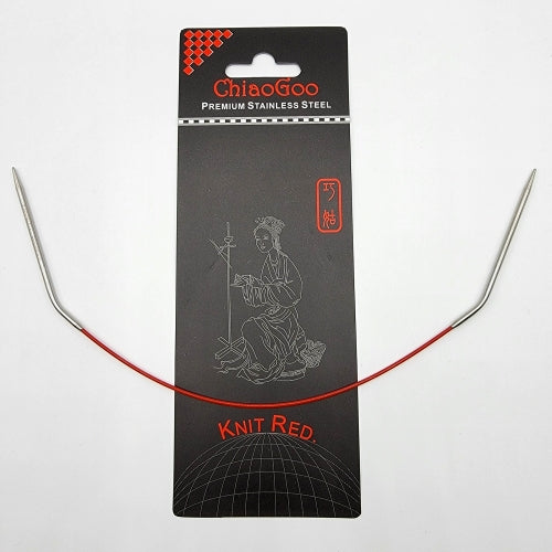 Knit Red 12" Stainless Steel Circular Knitting Needles by ChiaoGoo
