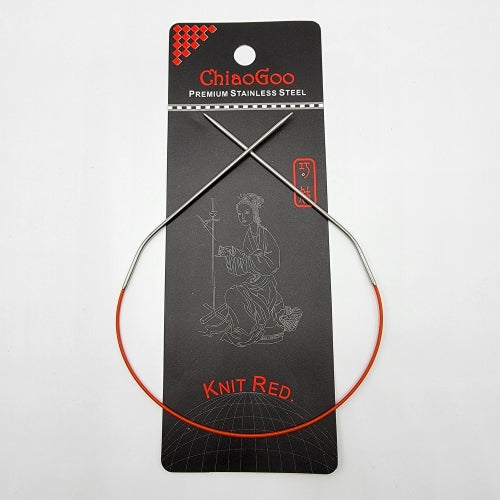Knit Red 16" Stainless Steel Circular Knitting Needles by ChiaoGoo