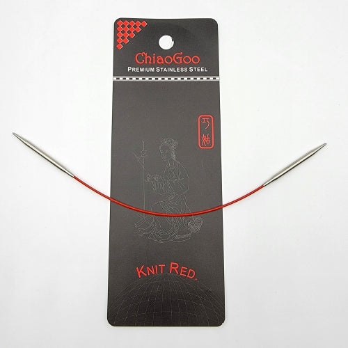Knit Red 9" Stainless Steel Circular Knitting Needles by ChiaoGoo