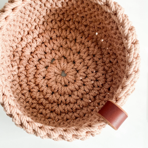 Chelsea Rope Basket with Leather Handle Crochet Kit by Flax & Twine