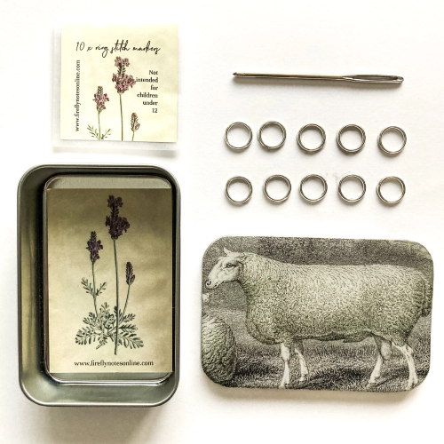 Notions Tin, Sheep Knitting Kit by Firefly Notes