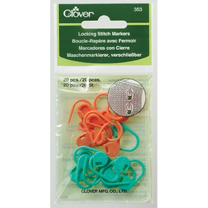 Locking Stitch Markers 20 pcs by Clover