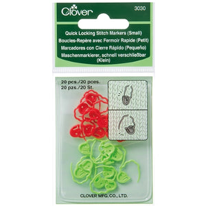 Small Quick Locking Stitch Markers 20 pcs by Clover