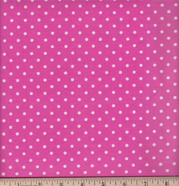 Basic Polka Dot, Pink by Timeless Treasures DOT-C1820-PINK SOLD BY THE HALF YARD