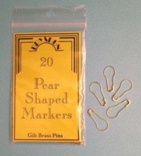 Pear Pins Stitch Markers - Gilt Brass by Bryson, Set of 20