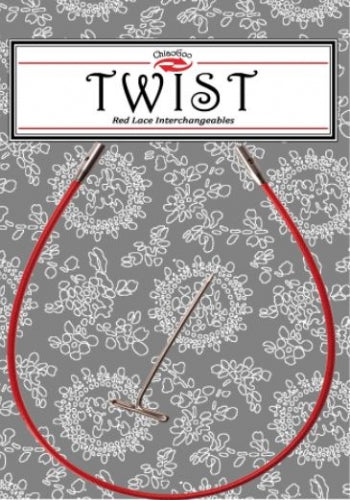TWIST Red Cables 8" (20 cm) for Interchangeable Needles by ChiaoGoo